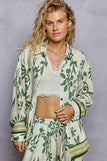 IVORY/GREEN FLORAL / S